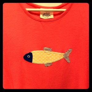 Mini Boden Girls Fish Tee NWOT